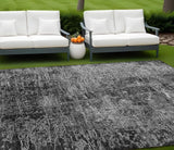 8' X 10' Gray Abstract Washable Non Skid Indoor Outdoor Area Rug