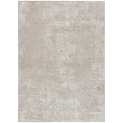 3' X 5' Ivory Abstract Washable Non Skid Indoor Outdoor Area Rug