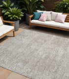 8' X 10' Ivory Abstract Washable Non Skid Indoor Outdoor Area Rug