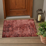 3' X 5' Merlot Abstract Washable Non Skid Indoor Outdoor Area Rug