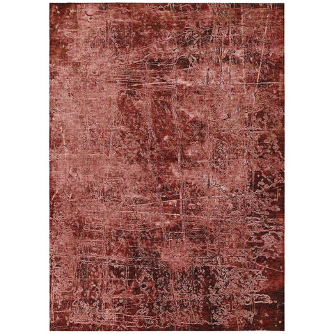 3' X 5' Merlot Abstract Washable Non Skid Indoor Outdoor Area Rug