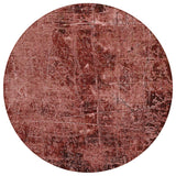 8' Round Merlot Round Abstract Washable Non Skid Indoor Outdoor Area Rug