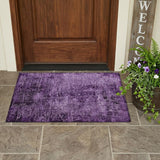 2' X 3' Purple Abstract Washable Non Skid Indoor Outdoor Area Rug
