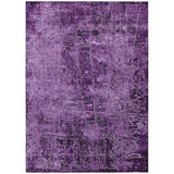 3' X 5' Purple Abstract Washable Non Skid Indoor Outdoor Area Rug