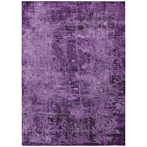 8' X 10' Purple Abstract Washable Non Skid Indoor Outdoor Area Rug