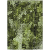 5' X 8' Green Floral Washable Non Skid Indoor Outdoor Area Rug