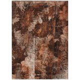 5' X 8' Orange Floral Washable Non Skid Indoor Outdoor Area Rug