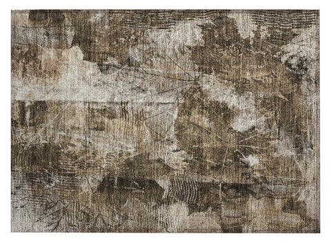 2' X 3' Taupe Floral Washable Non Skid Indoor Outdoor Area Rug
