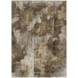 3' X 5' Taupe Floral Washable Non Skid Indoor Outdoor Area Rug