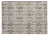 2' X 3' Beige Taupe and Brown Geometric Washable Non Skid Indoor Outdoor Area Rug