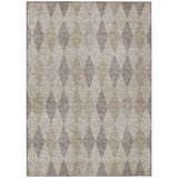 5' X 8' Beige Taupe and Brown Geometric Washable Non Skid Indoor Outdoor Area Rug