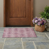 3' X 5' Blush Geometric Washable Non Skid Indoor Outdoor Area Rug