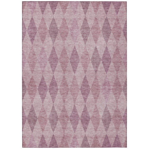5' X 8' Blush Geometric Washable Non Skid Indoor Outdoor Area Rug
