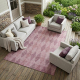8' X 10' Blush Geometric Washable Non Skid Indoor Outdoor Area Rug