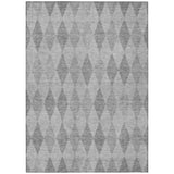 3' X 5' Gray Geometric Washable Non Skid Indoor Outdoor Area Rug