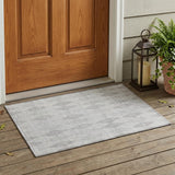 2' X 3' Gray Geometric Washable Non Skid Indoor Outdoor Area Rug