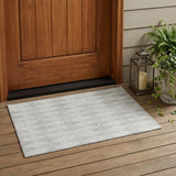 3' X 5' Gray Geometric Washable Non Skid Indoor Outdoor Area Rug