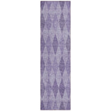 8' Runner Purple Geometric Washable Non Skid Indoor Outdoor Runner Rug