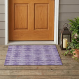 3' X 5' Purple Geometric Washable Non Skid Indoor Outdoor Area Rug