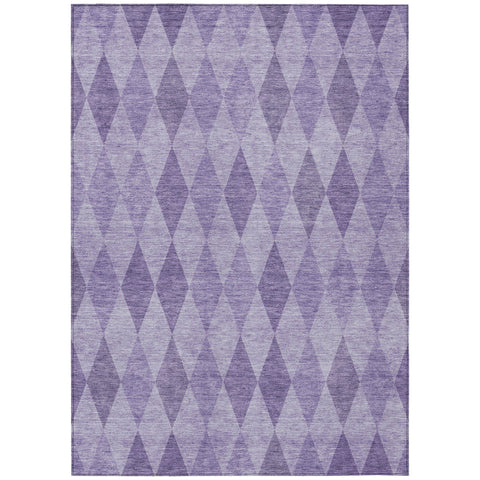 3' X 5' Purple Geometric Washable Non Skid Indoor Outdoor Area Rug