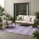 5' X 8' Purple Geometric Washable Non Skid Indoor Outdoor Area Rug