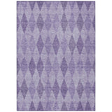 5' X 8' Purple Geometric Washable Non Skid Indoor Outdoor Area Rug