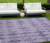 8' X 10' Purple Geometric Washable Non Skid Indoor Outdoor Area Rug