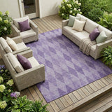 8' X 10' Purple Geometric Washable Non Skid Indoor Outdoor Area Rug