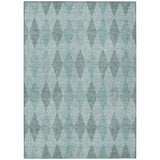8' X 10' Teal Geometric Washable Non Skid Indoor Outdoor Area Rug