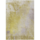 5' X 8' Gold Beige and Purple Abstract Washable Non Skid Indoor Outdoor Area Rug