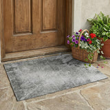 3' X 5' Gray and Off White Abstract Washable Non Skid Indoor Outdoor Area Rug