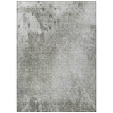 5' X 8' Gray and Off White Abstract Washable Non Skid Indoor Outdoor Area Rug