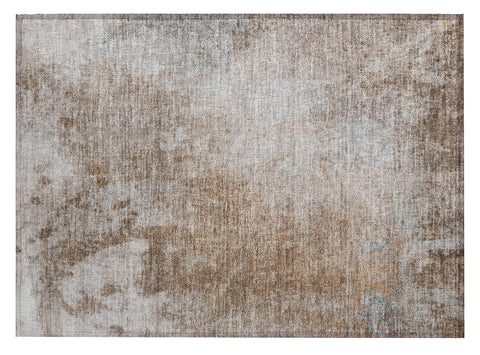 2' X 3' Brown And Off White Abstract Washable Indoor Outdoor Area Rug