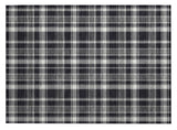 2' X 3' Black Gray and White Plaid Washable Non Skid Indoor Outdoor Area Rug