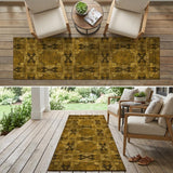 8' Runner Chocolate Floral Medallion Washable Non Skid Indoor Outdoor Runner Rug