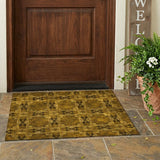 3' X 5' Chocolate Floral Medallion Washable Non Skid Indoor Outdoor Area Rug