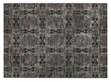 2' X 3' Gray and Black Floral Medallion Washable Non Skid Indoor Outdoor Area Rug
