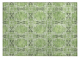 2' X 3' Green Floral Medallion Washable Non Skid Indoor Outdoor Area Rug