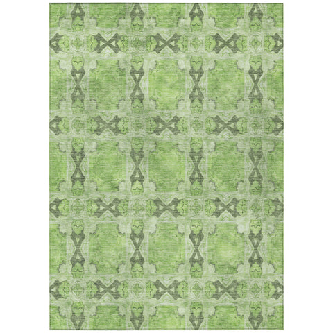 3' X 5' Green Floral Medallion Washable Non Skid Indoor Outdoor Area Rug