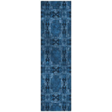 8' Gray Floral Medallion Washable Indoor Outdoor Runner Rug