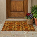 3' X 5' Orange and Rust Floral Medallion Washable Non Skid Indoor Outdoor Area Rug