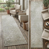 8' Runner Beige Washable Non Skid Indoor Outdoor Runner Rug