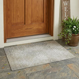 3' X 5' Beige Washable Non Skid Indoor Outdoor Area Rug