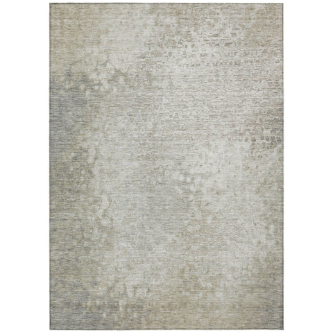 5' X 8' Beige Washable Non Skid Indoor Outdoor Area Rug