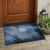 2' X 3' Blue Washable Non Skid Indoor Outdoor Area Rug