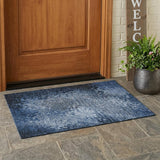 3' X 5' Blue Washable Non Skid Indoor Outdoor Area Rug