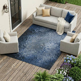 8' X 10' Blue Washable Non Skid Indoor Outdoor Area Rug