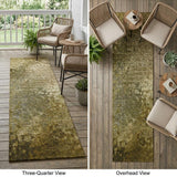 8' Runner Brown Washable Non Skid Indoor Outdoor Runner Rug