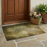 3' X 5' Brown Washable Non Skid Indoor Outdoor Area Rug