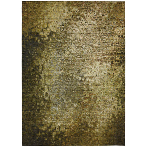 5' X 8' Brown Washable Non Skid Indoor Outdoor Area Rug